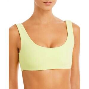NEW JADE SWIM round edges bikini top in citrine terry